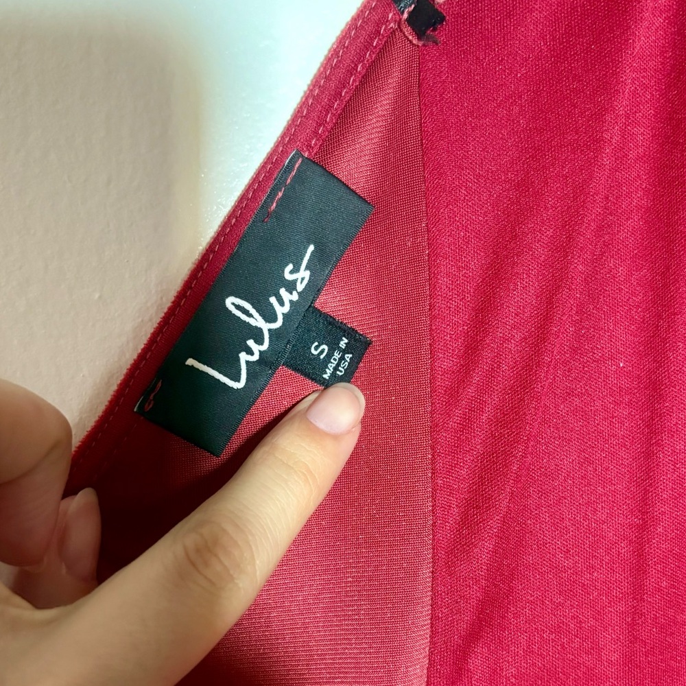 LULUS Hopeful Heart Red Velvet Backless Wide-Leg Jumpsuit - Picture 8 of 8